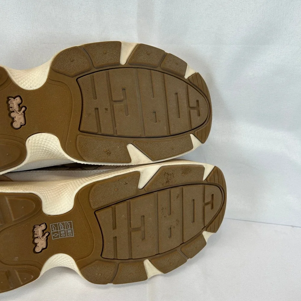Coach C152 Sig Tech Runner Light Khaki Chalk G5057 Womens 11 B Sneaker